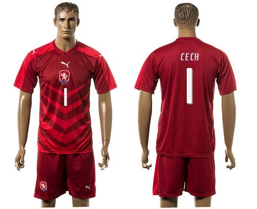 Czech #1 Cech Red Home Soccer Country Jersey - Click Image to Close